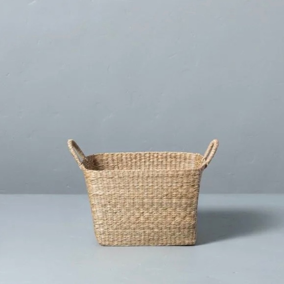 SET OF 4: Hearth & Hand with Magnolia Woven Seagrass (Medium) Storage Baskets